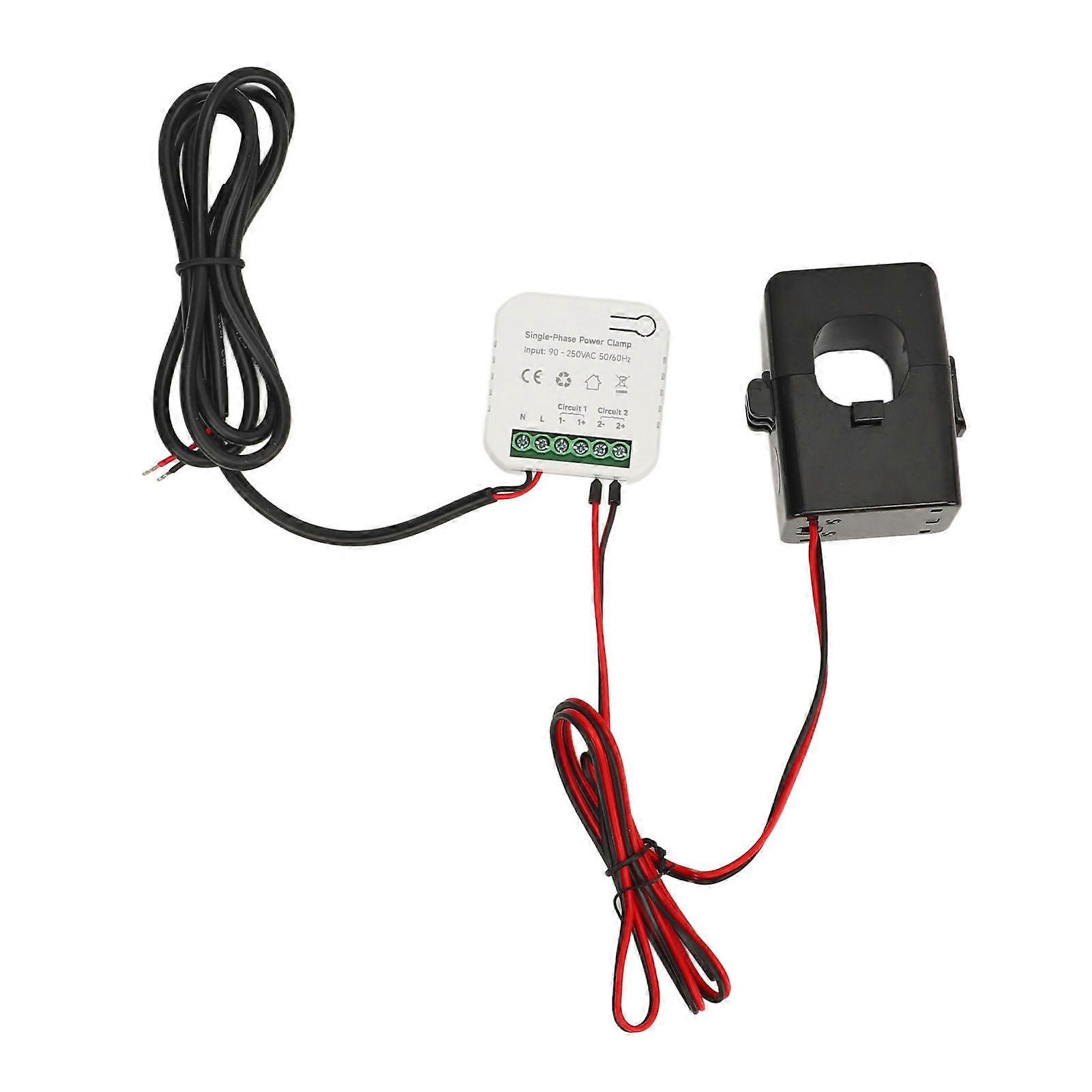 Smart Energy Meter APP Monitoring Electricity Monitor with 2x300A Current Transformer for Zigbee 3.0 AC90‑
