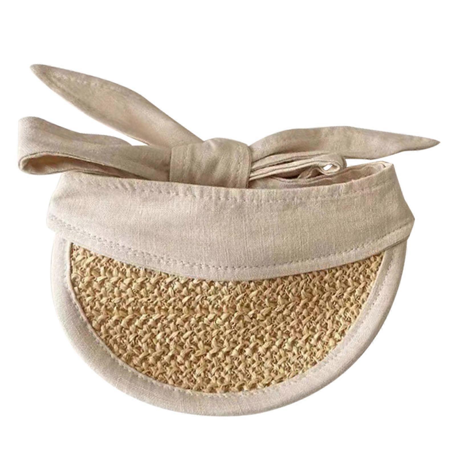 kjæledyr sommer cap uv-beskyttelse strå sol vistor hatter kostyme med justerbar hakestropp for små mellomstore hunder utendørs khaki l / xl