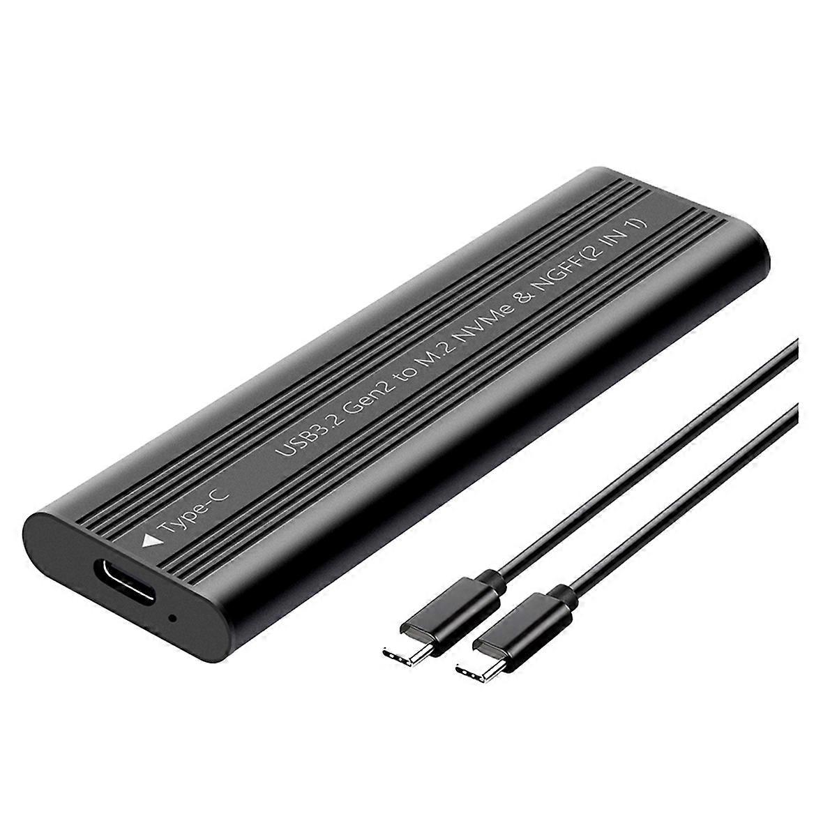 M.2 SATA NVME SSD Enclosure Tool-Free USB3.2 Type C 20Gbps External Solid State Enclosure Adapter f