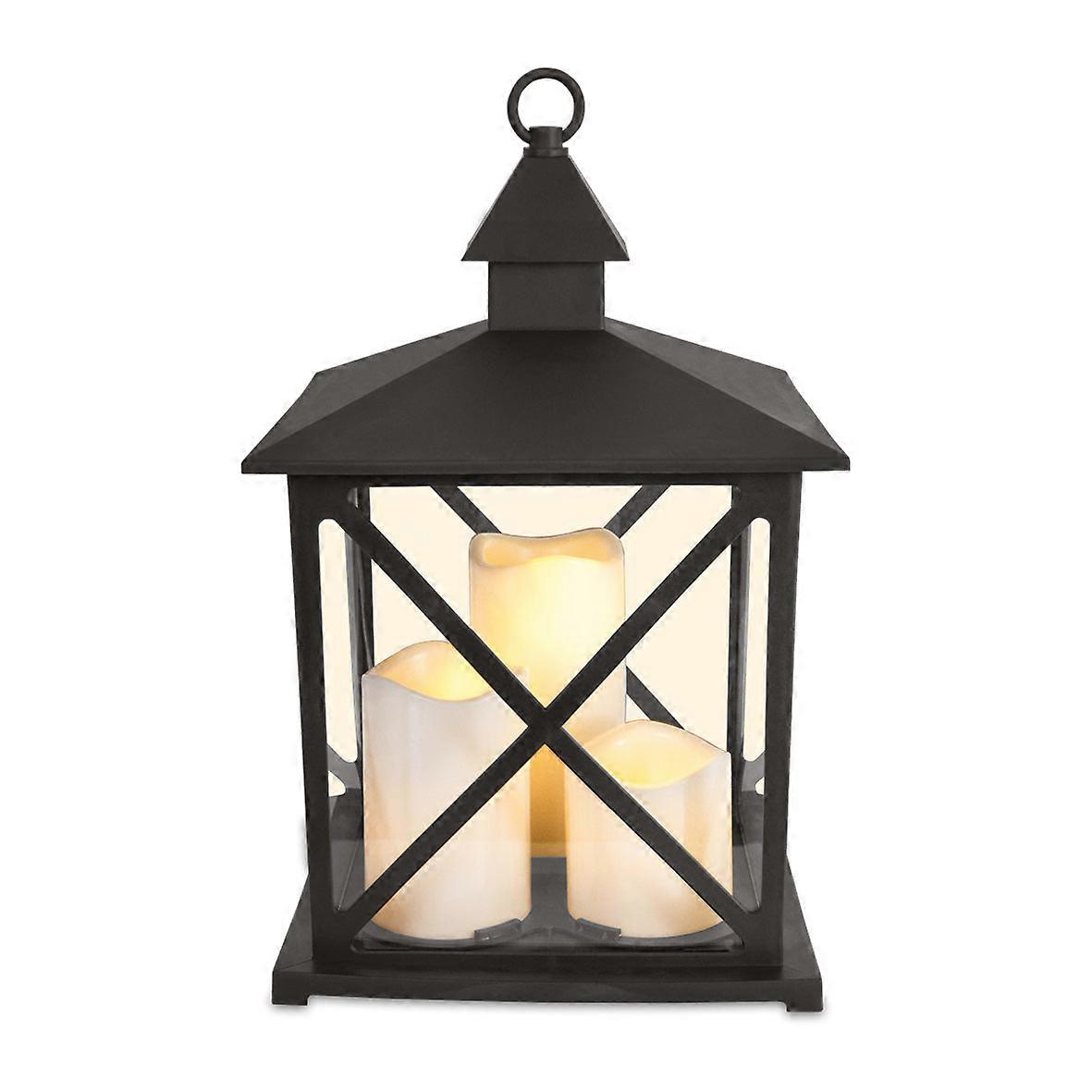 Indoor Led Candle Lantern Featuring 3 Candles