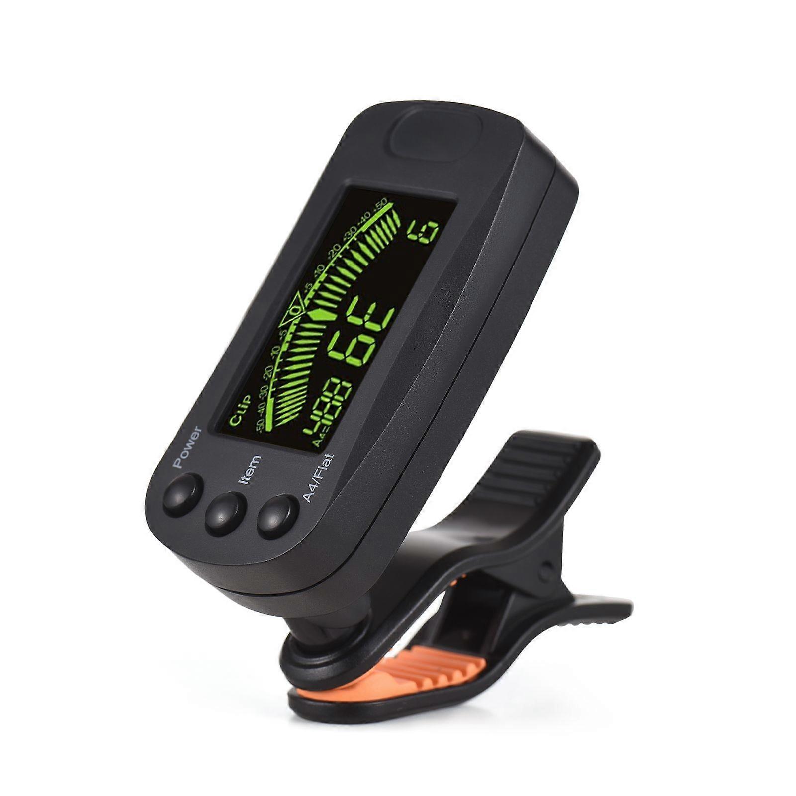 Guitar Tuner Clip On for Guitar Bass Violin Ukulele Backlight LCD Display Portable Guitar Tuner with Foldable Rotating Clip Universal Guitar Accessori