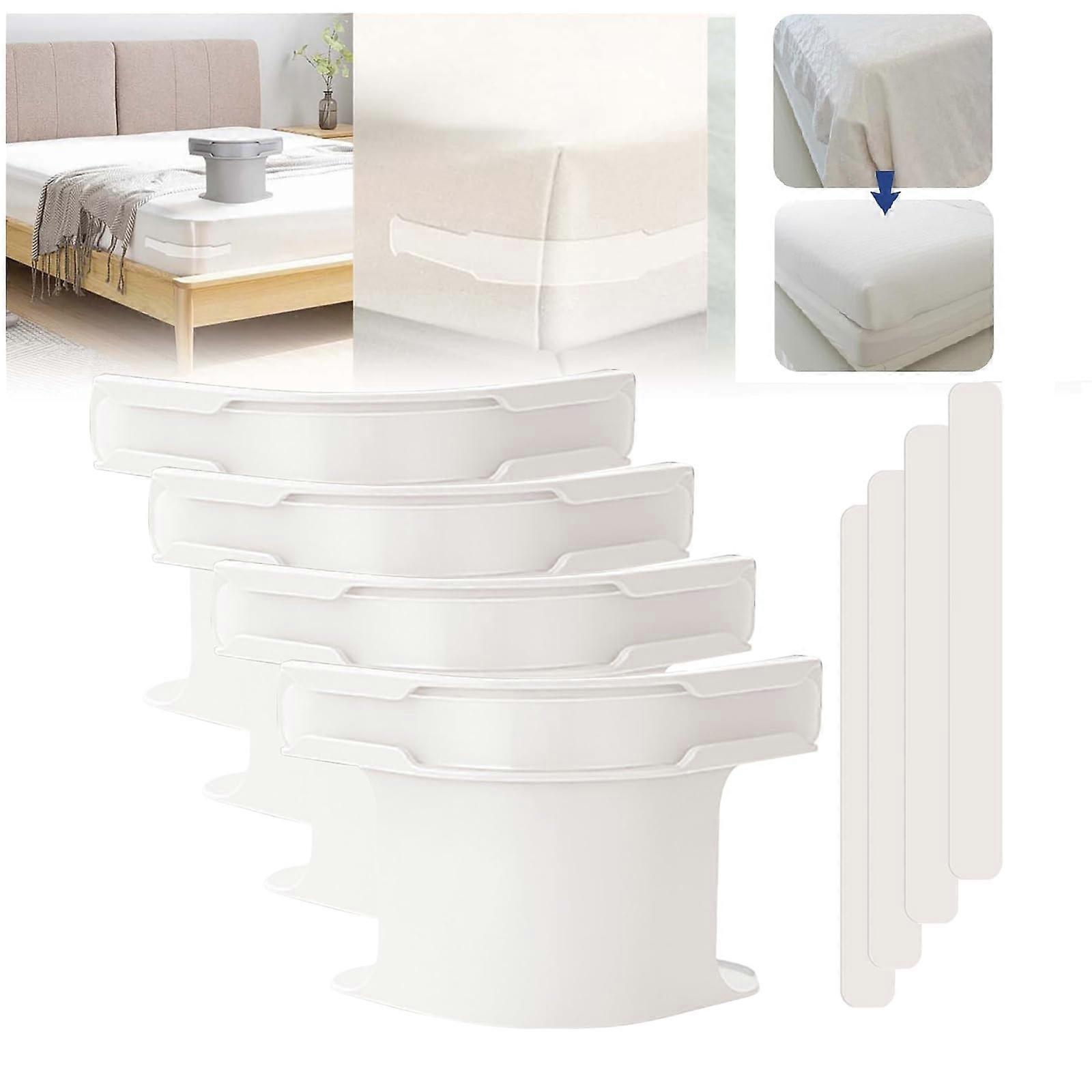 4-Pack No-Slip Bed Sheet Holder, Effortless Bed Sheet Grippers - Sheet Corner Holders for Secure & Tight, Lateral Sleepers