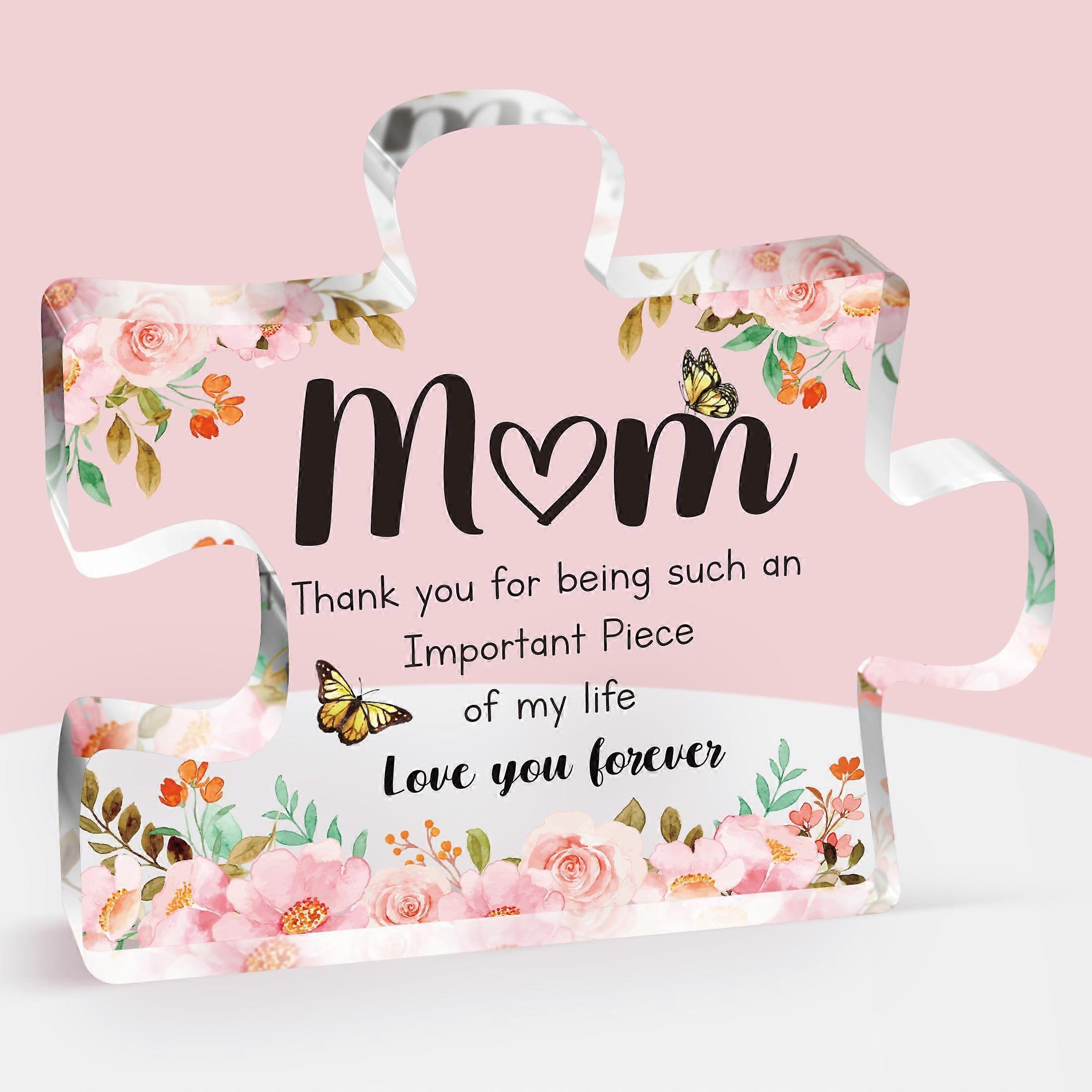 Acrylic Block Puzzle Engraved for Birthday 3.9 x 3.3 Inch