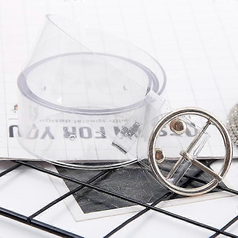 Womens Pin Buckle Transparent Wide Belts Invisible Clear Waistband