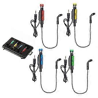 4 piezas de perchas de pesca bobinas alarma de caña de pescar columpios indicadores de cadena alarma de pesca accesorios de herramientas de pesca caja naranja