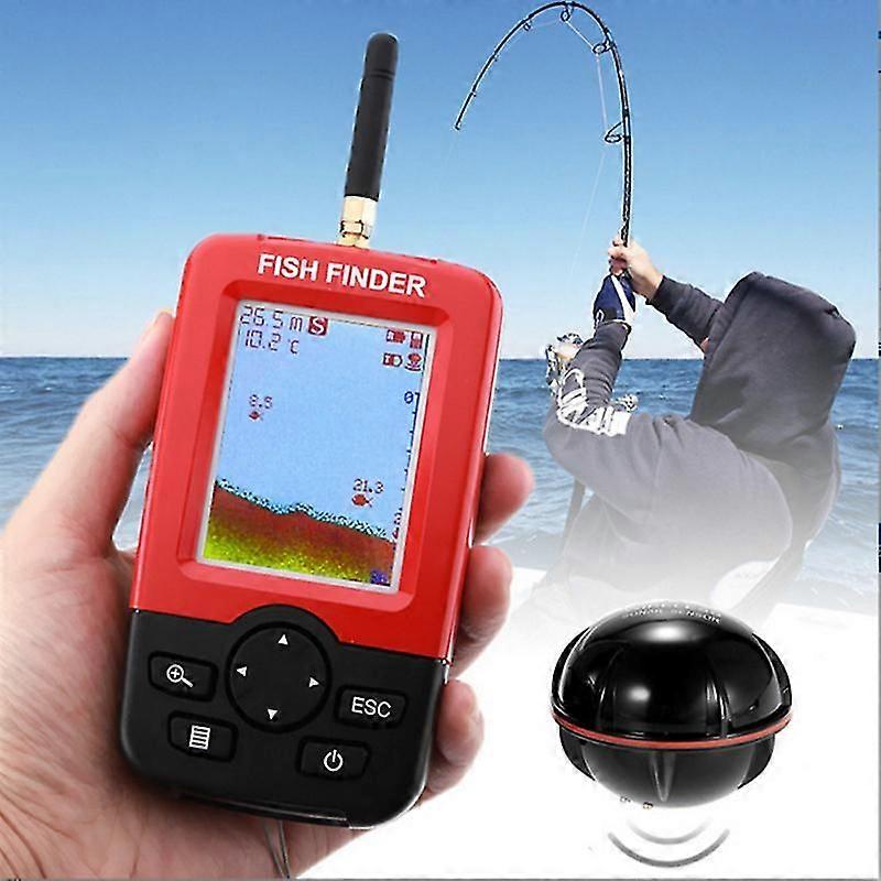 100m Kayak Portable Depth Fish Finder Handheld LCD Display Boat Fishfinder Transducer for Ice Fishing Sea Fishing Fish Finder Mount4.1