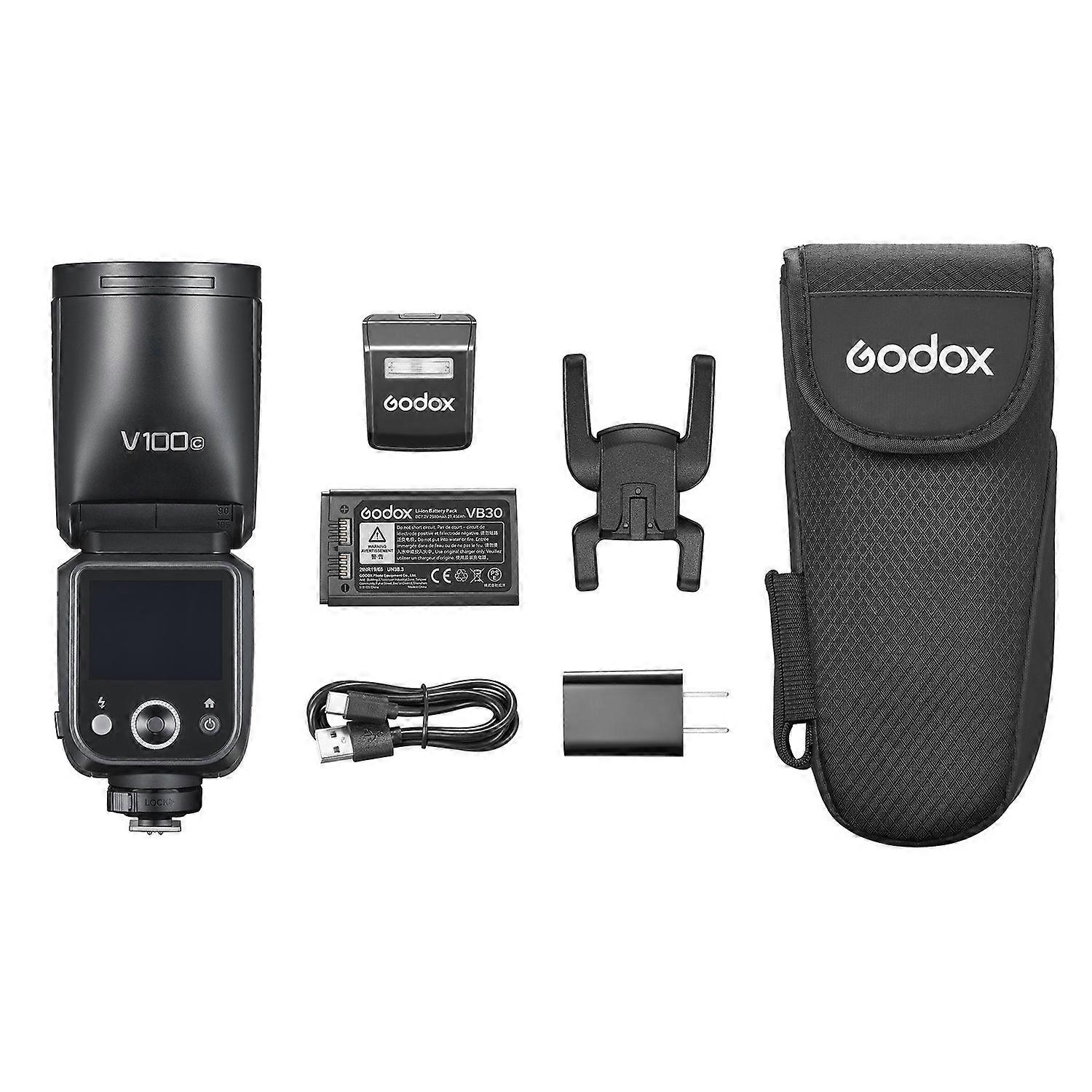 Godox V100 2.4G Wireless Camera Flash Round Head On-Camera Flash TTL Speedlite 100Ws Power Touch Con