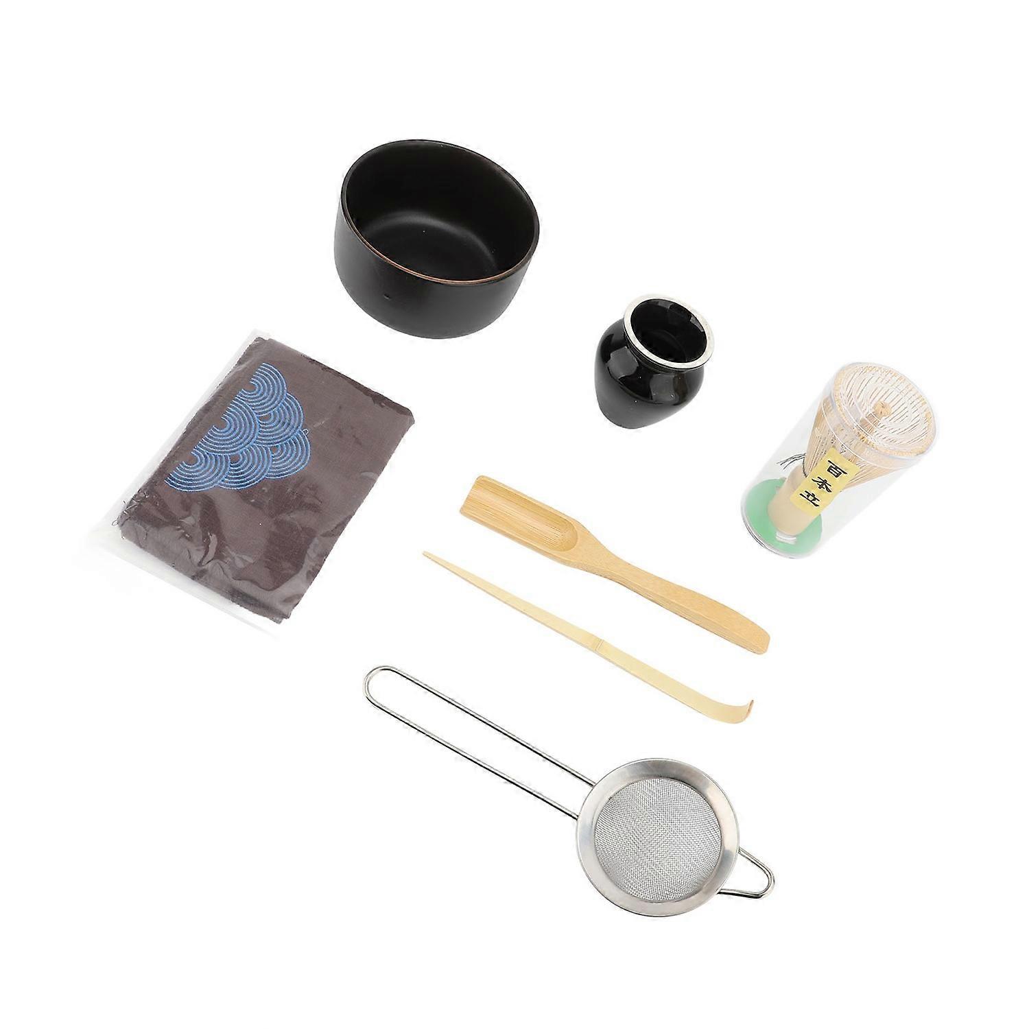Tea Making Tools Matcha Bowl Spoon Whisk Towel Scoop Tea Holder and Filter Net for Home Ancient Pott