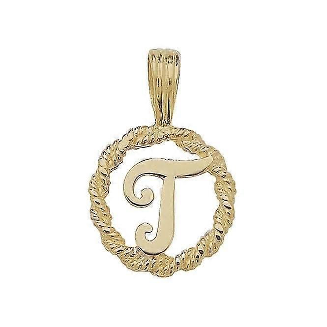 9ct Yellow Gold Rope Initial Pendant PN525/T