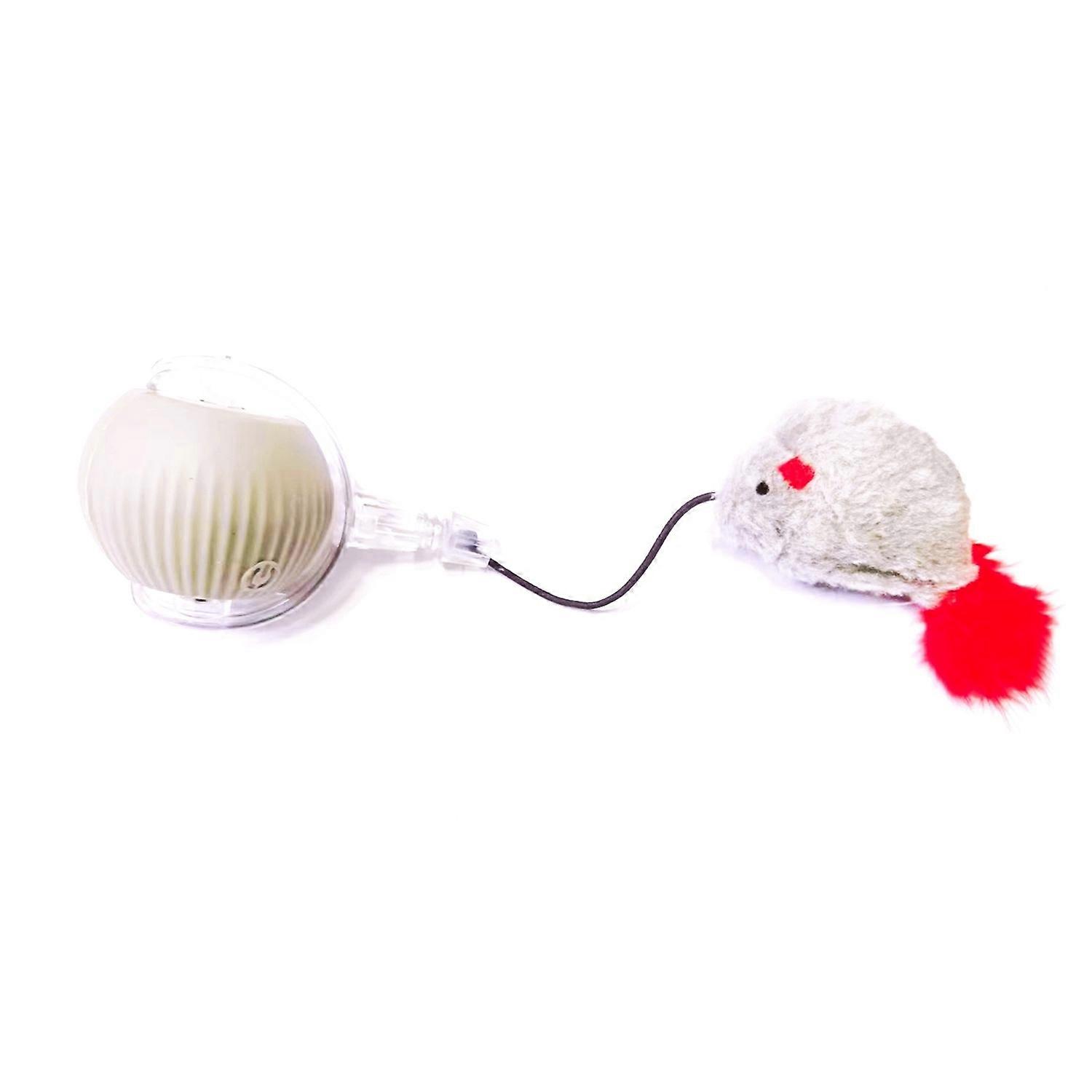 Interactive Rolling Ball Cat Toy Electric Self-Moving Ball Toy with Plush Mouse Tail Motion