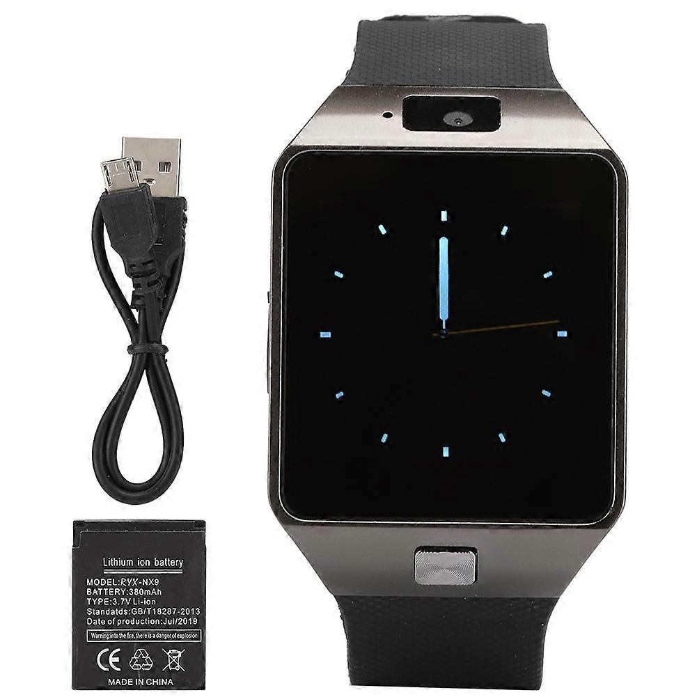 DZ09 Plug-in Memory Card Touch Screen GSM Camera Bluetooth Smart Phone Watch (Black)