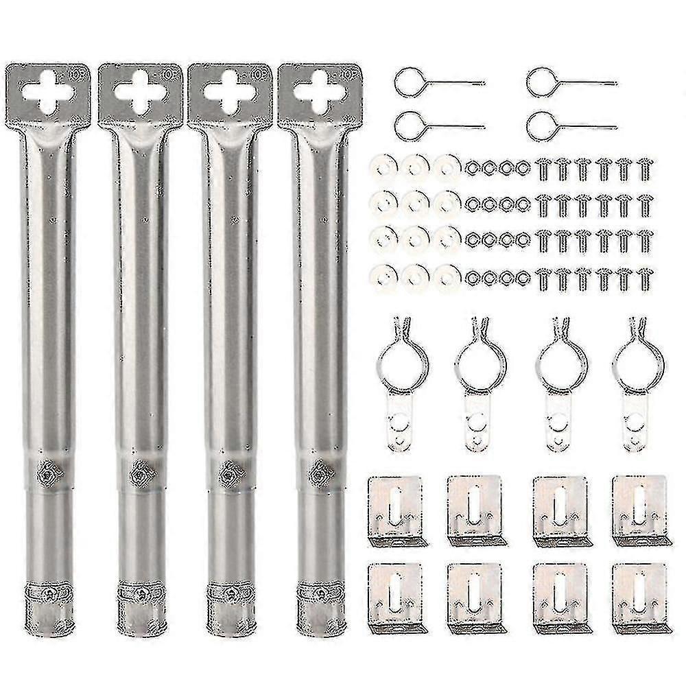 4pcs καθολική ρυθμιζόμενη από ανοξείδωτο χάλυβα αερίου αερίου αντικατάσταση ευθεία σωλήνα σωλήνα καυστήρα Barbec