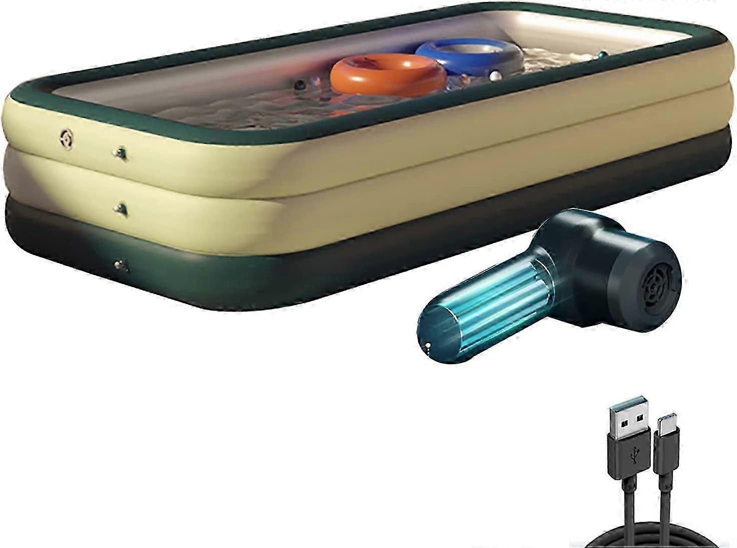 Automatic Rectangular Adult Inflatable Swimming Pool With Deep Air Pump Indoor Large Rectangular Above Ground Swimming Pool,Easy Installation,For Baby