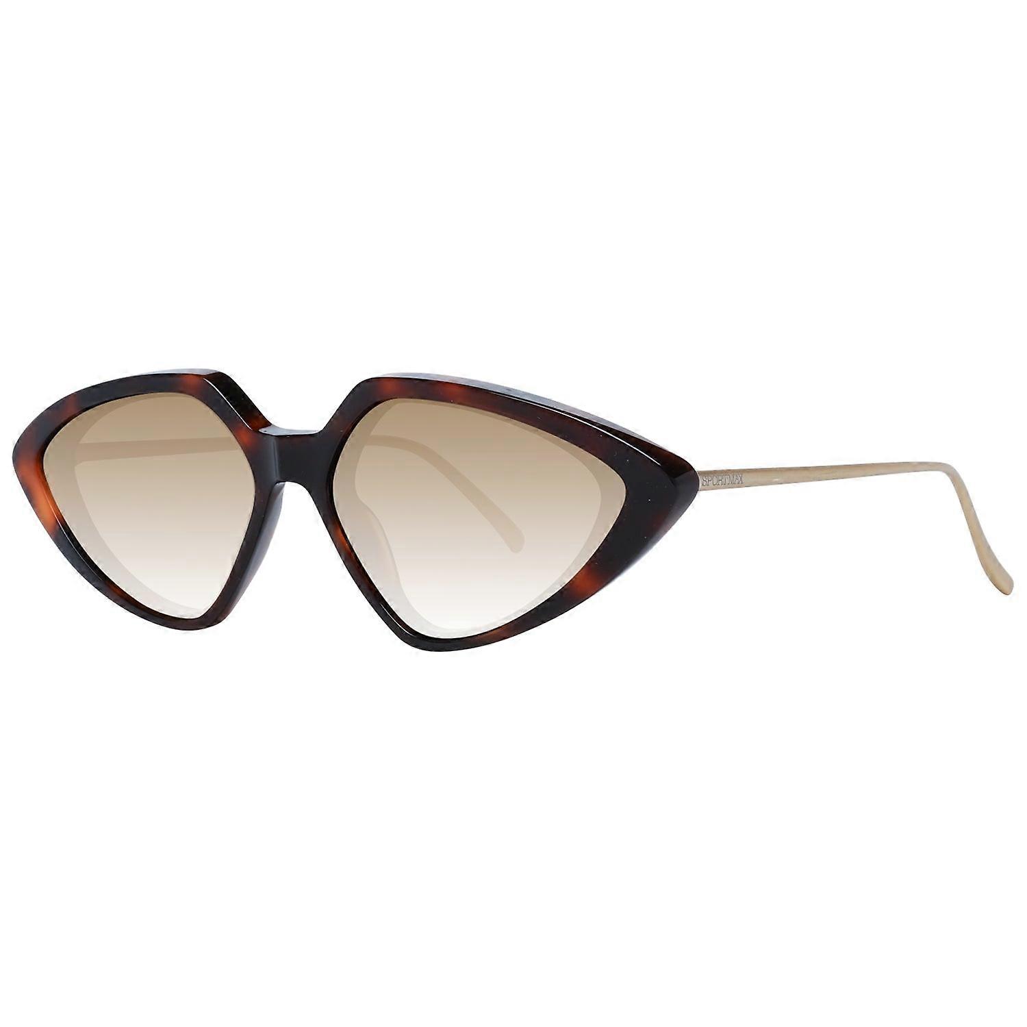 Gold Metal Frame Sm0011 5852f Women's Sunglasses - Beige Lenses, Round Design