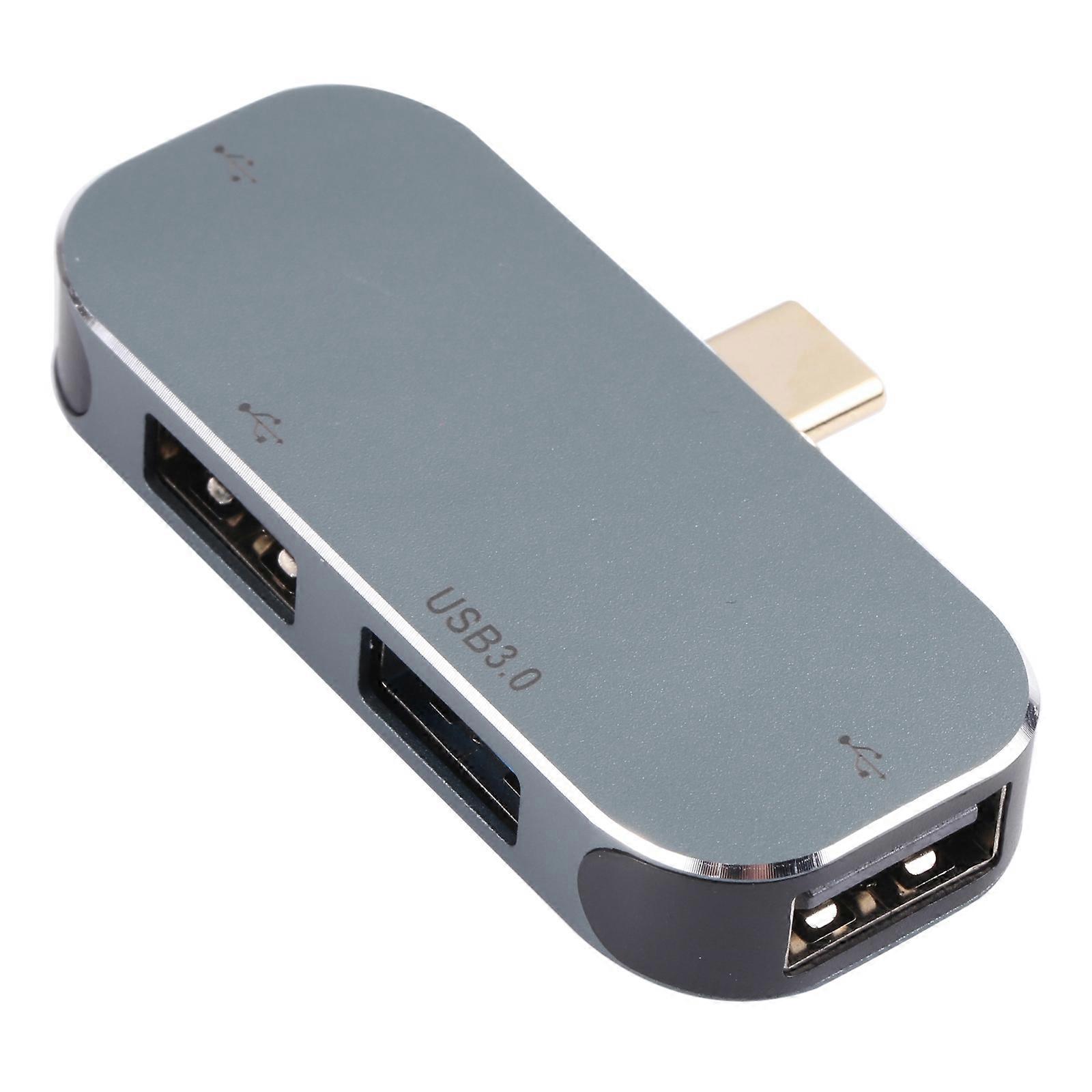 4 in 1 USB-C / Typ-C Stecker auf USB-C / Typ-C + USB 3.0 + Dual-USB-Buchse Adapter