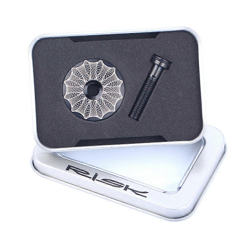 Lightweight for Titanium Alloy Bicycle Headset Cap + M6*30mm Bike Headset Stem Bolt Headset Screw  Black