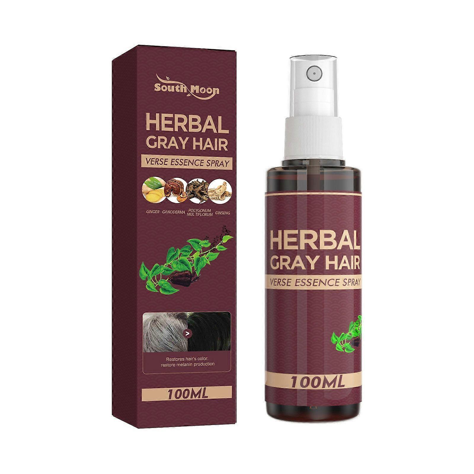 Odżywka przyciemniająca do włosów, 100 ml Ziołowa esencja do koloryzacji włosów w sprayu, Ziołowa siwizna w sprayu Verse Verse Essence, Spray do przyciemniania włosów, Odwrócone siwe włosy3P