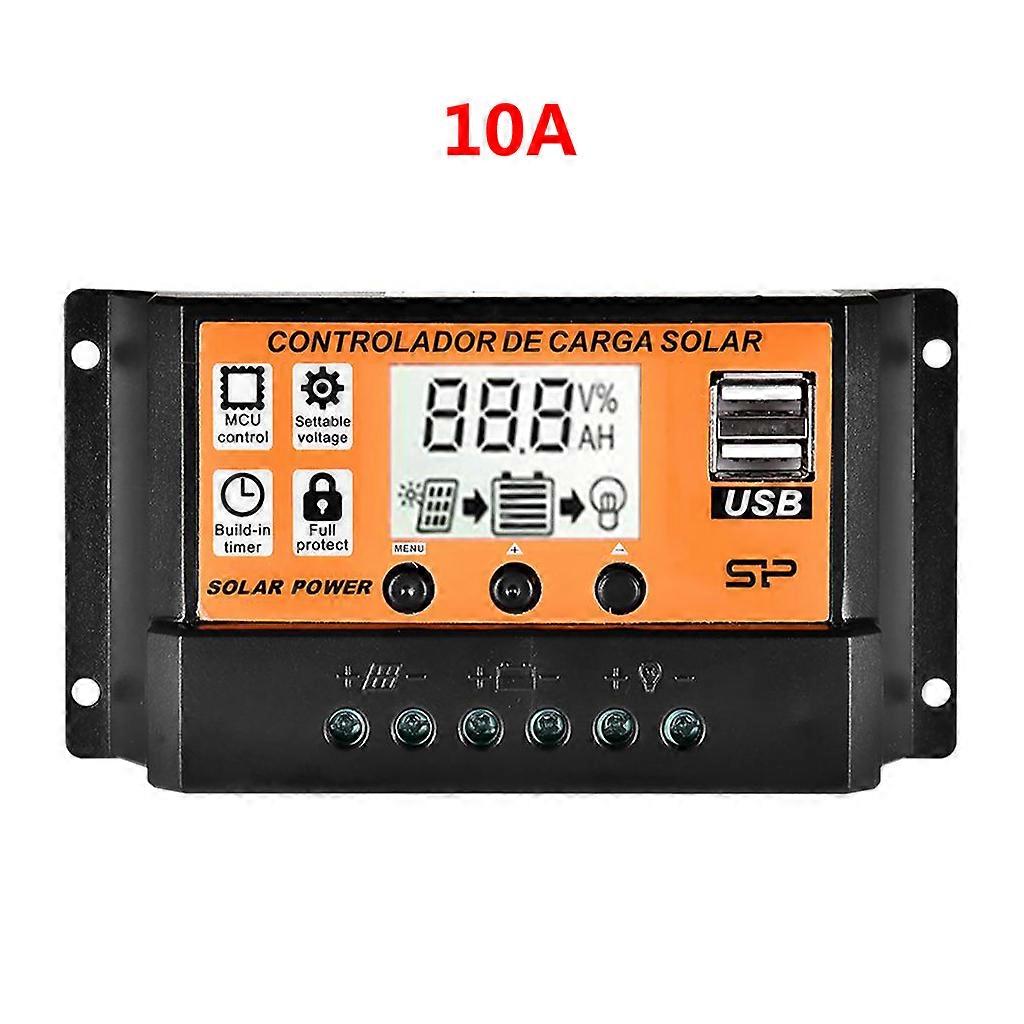 Auto Solar Charge Controller 12V 24V PWM Controllers LCD Dual USB 5V Output Solar Cell Panel Regulator PV Battery Charge