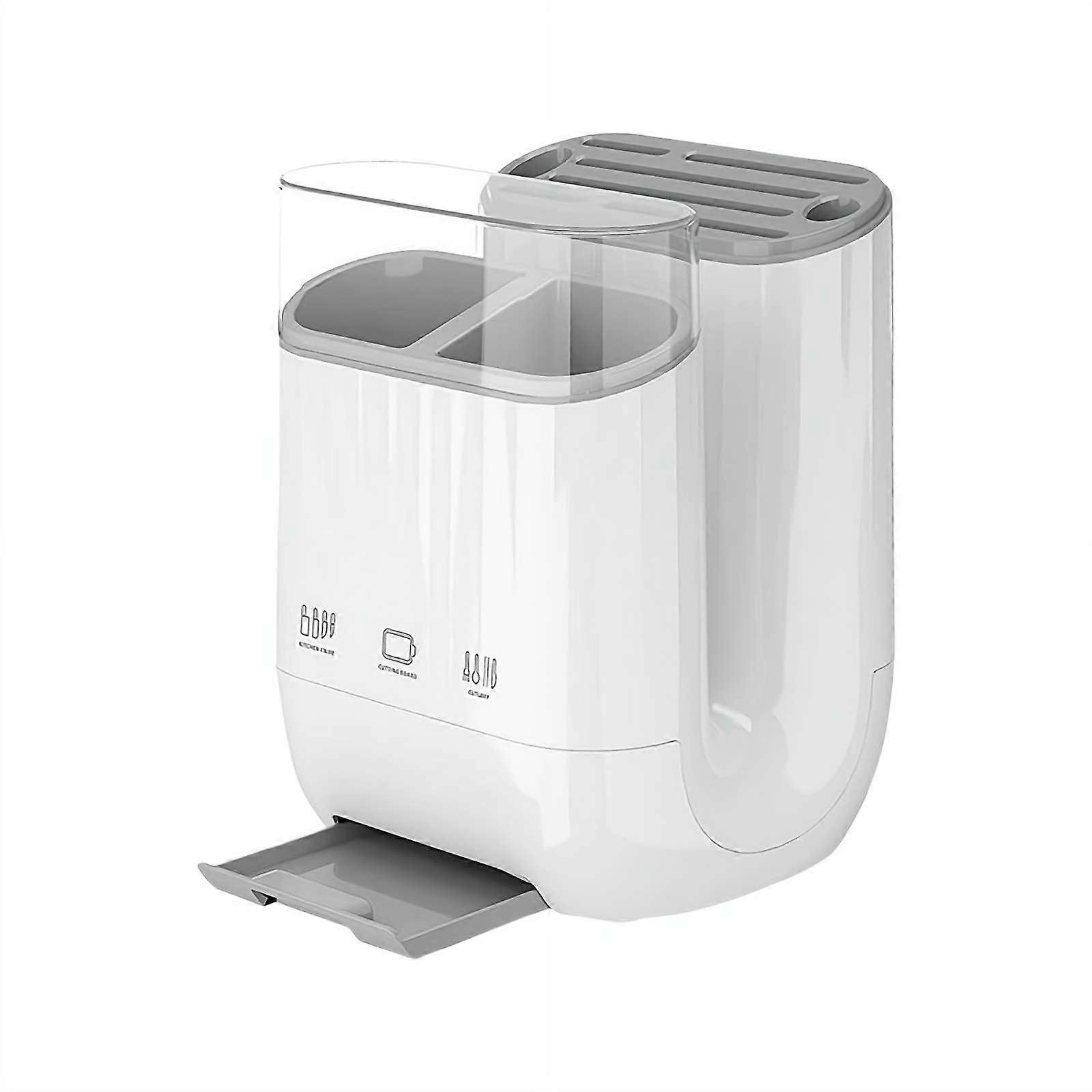 Kitchen Drying Rack with Non-Slip Cutlery Holder, Adjustable Cutting Board Stand, Drainage Rack for Plates and Cups