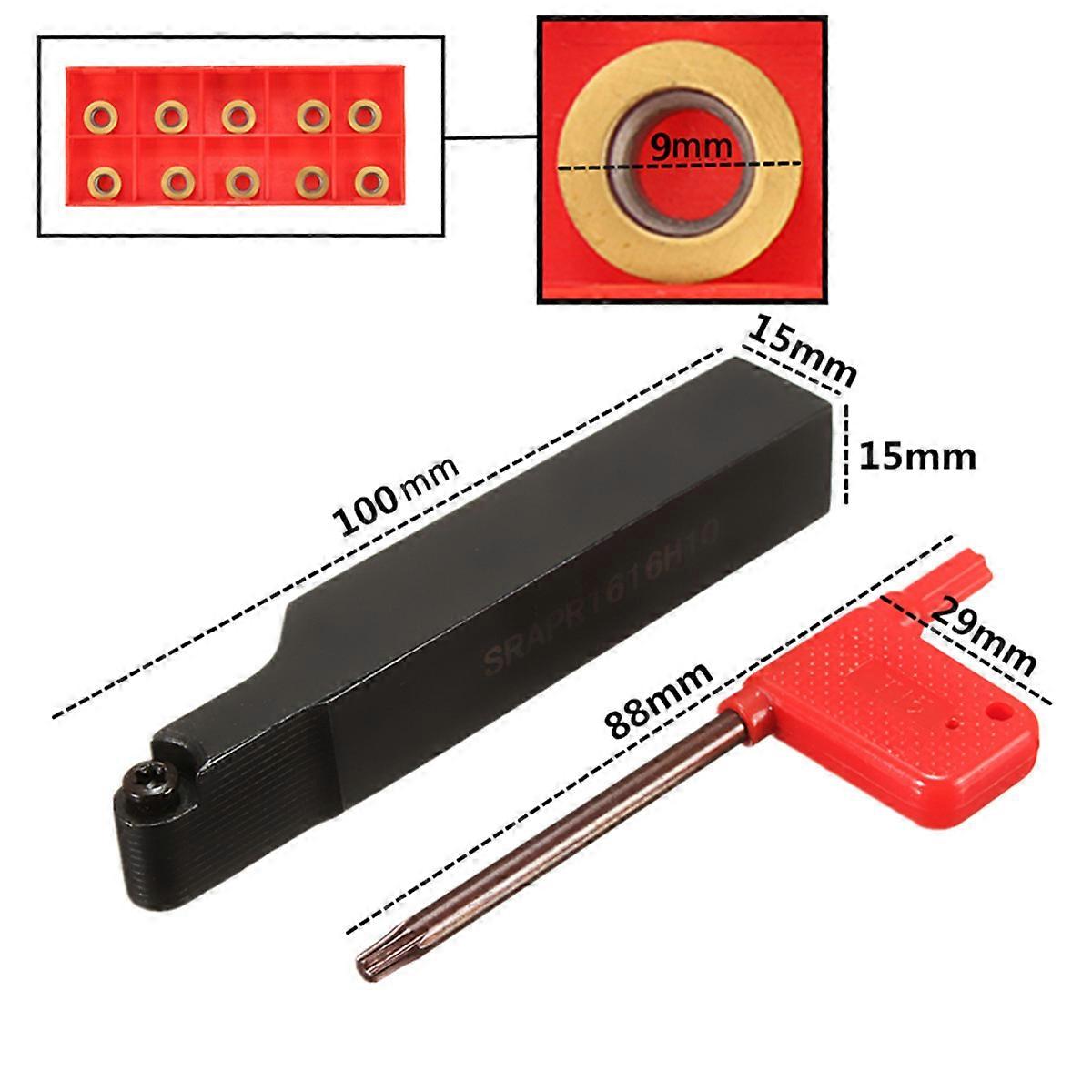SRAPR1616H10 CNC lathe tool holder + 10 pieces of RPMT10T3MO blades