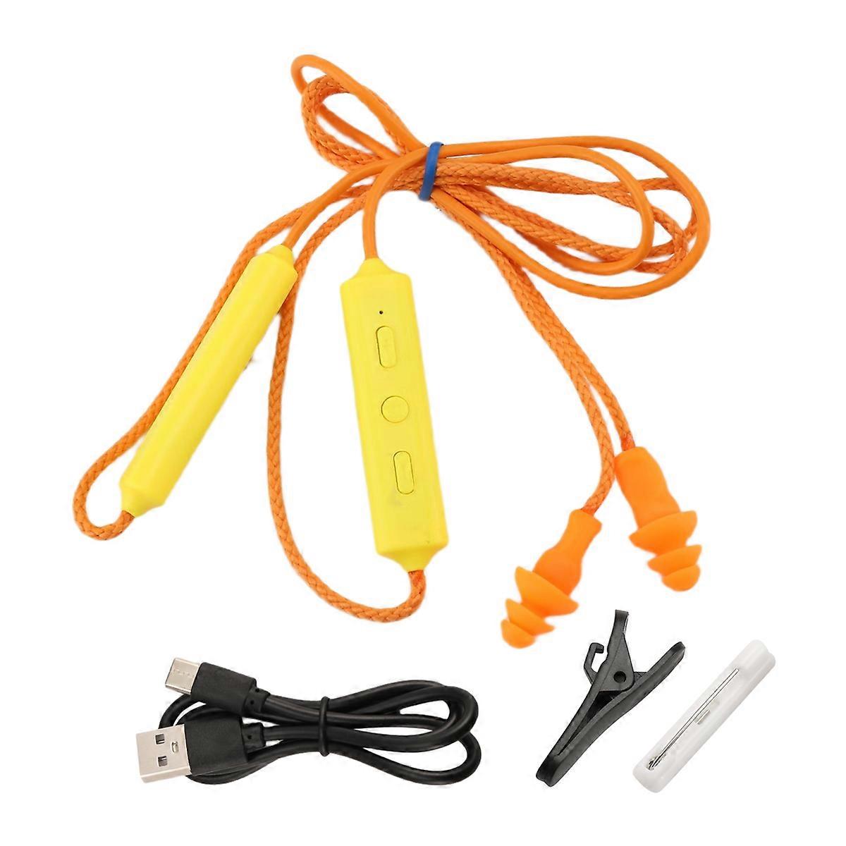 Ear Plugs Bluetooth Earphone for Work, Noise Suppression, Orange