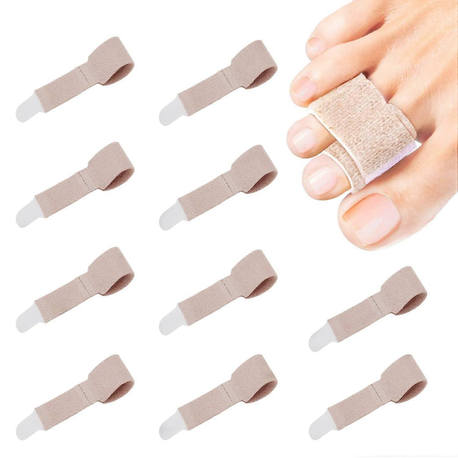 10 Pcs Toe Bandages, Toes Splint Straightener Toe Straightener, Toe Splints for Overlapping Toes, Clips Broken, Overlapping, Bent