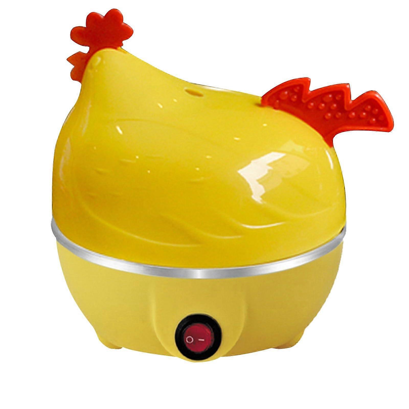 Rapid Egg Cooker, 7 Eggs Capacity Egg Cooker, Cute Chicken Shape Egg Steamer With Auto Shut Off Feature, Mini Versatile Breakfast Cooker (Yellow)