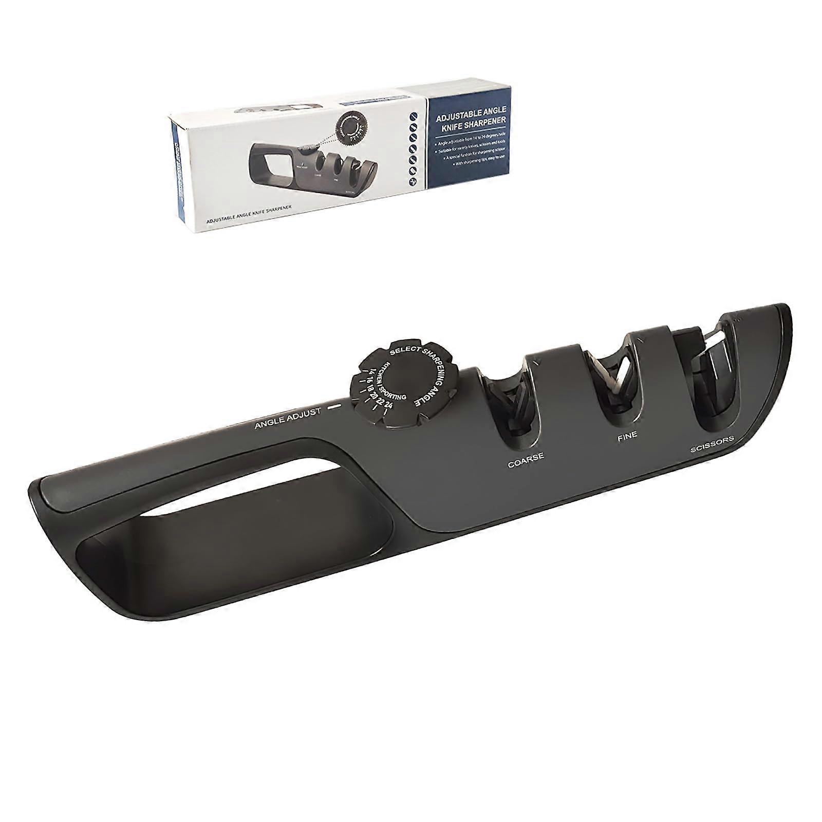 Kitchen Knife Sharpener with 6 Adjustable Angles for Professional Chef Blades, Pocket Knives, and Scissors