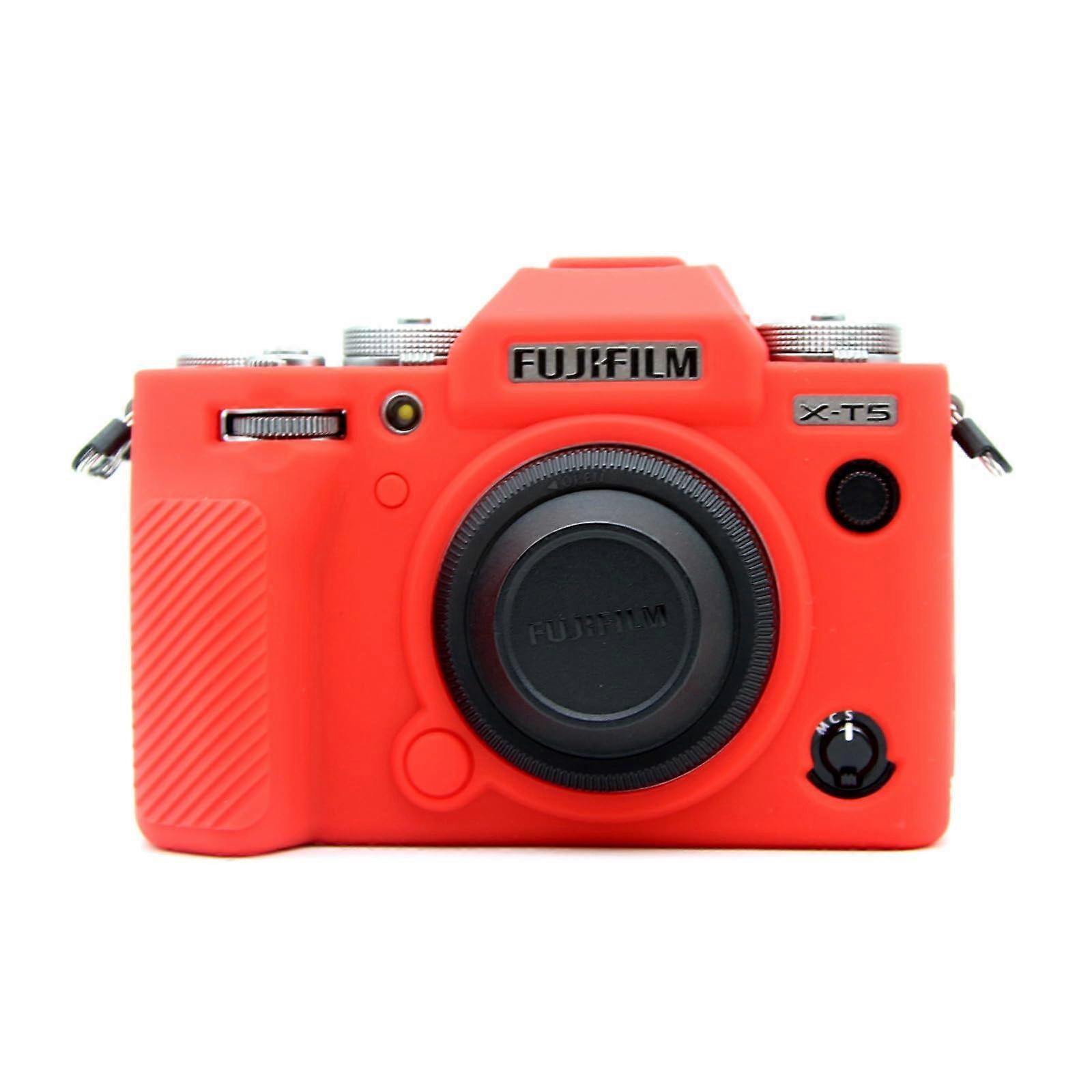Case for Fuji XT5 X-T5, Lightweight Soft Silicone Protective Cover for Fujifilm XT5 Camera, Red Color, Custom Fit