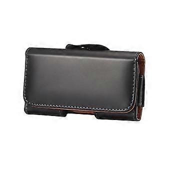 Leather Cell Phone Pouch with Magnetic Closure Flap and Secure Belt Clip for Nokia 2760/2780 Seniors