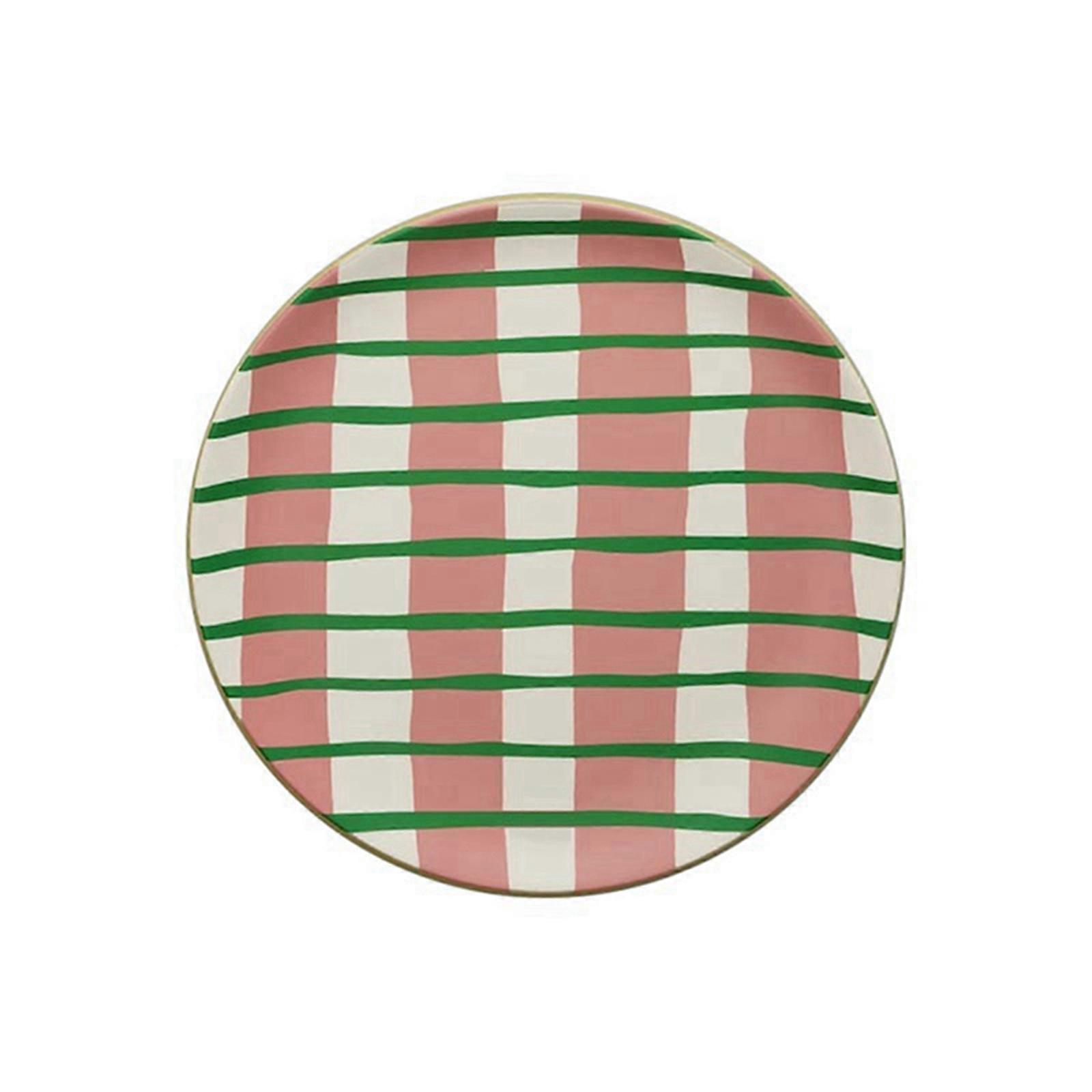 20cm Round Dinner Plate Bamboo Fiber Tableware Salad Dessert Bread Plates Fruit Tray Snack Dish for Home Kitchen Cafe