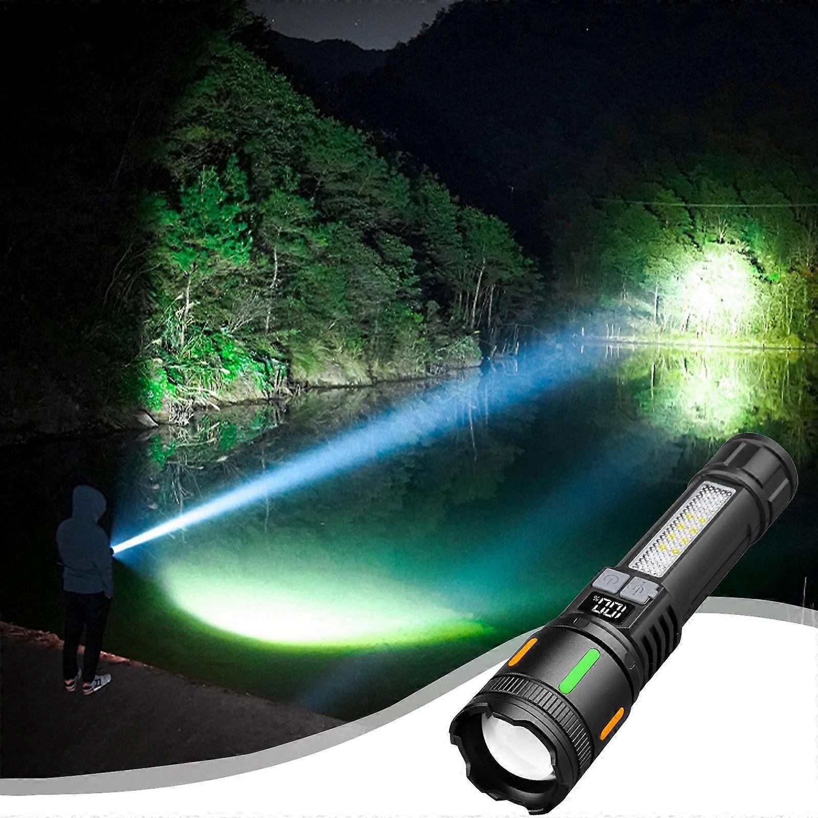 Multi Functional Strong Light Flashlight Outdoor High Brightness Telescopic Focusing Large Capacity Battery Three Types Light Waterproof UUU