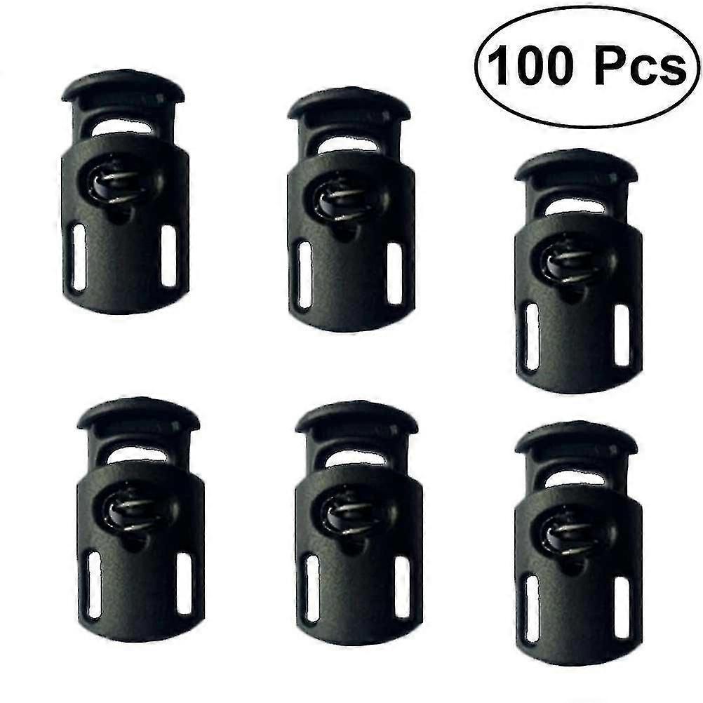 100 Pcs Plastic Single Hole Spring Stop Clothing Tent Drawstring Rope Toggle String Cord Locks End