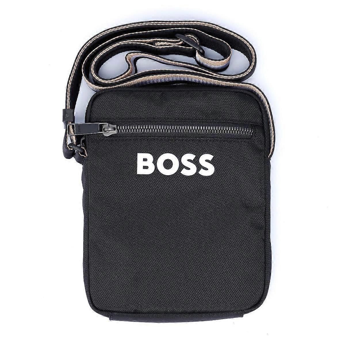 Boss Catch Zip Polyester Men's Black Cross Bag