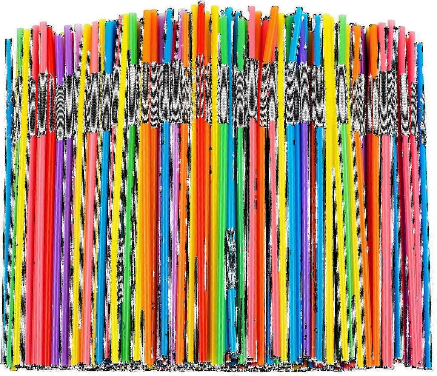 Canudos plásticos flexíveis coloridos, canudos descartáveis sem bpa
