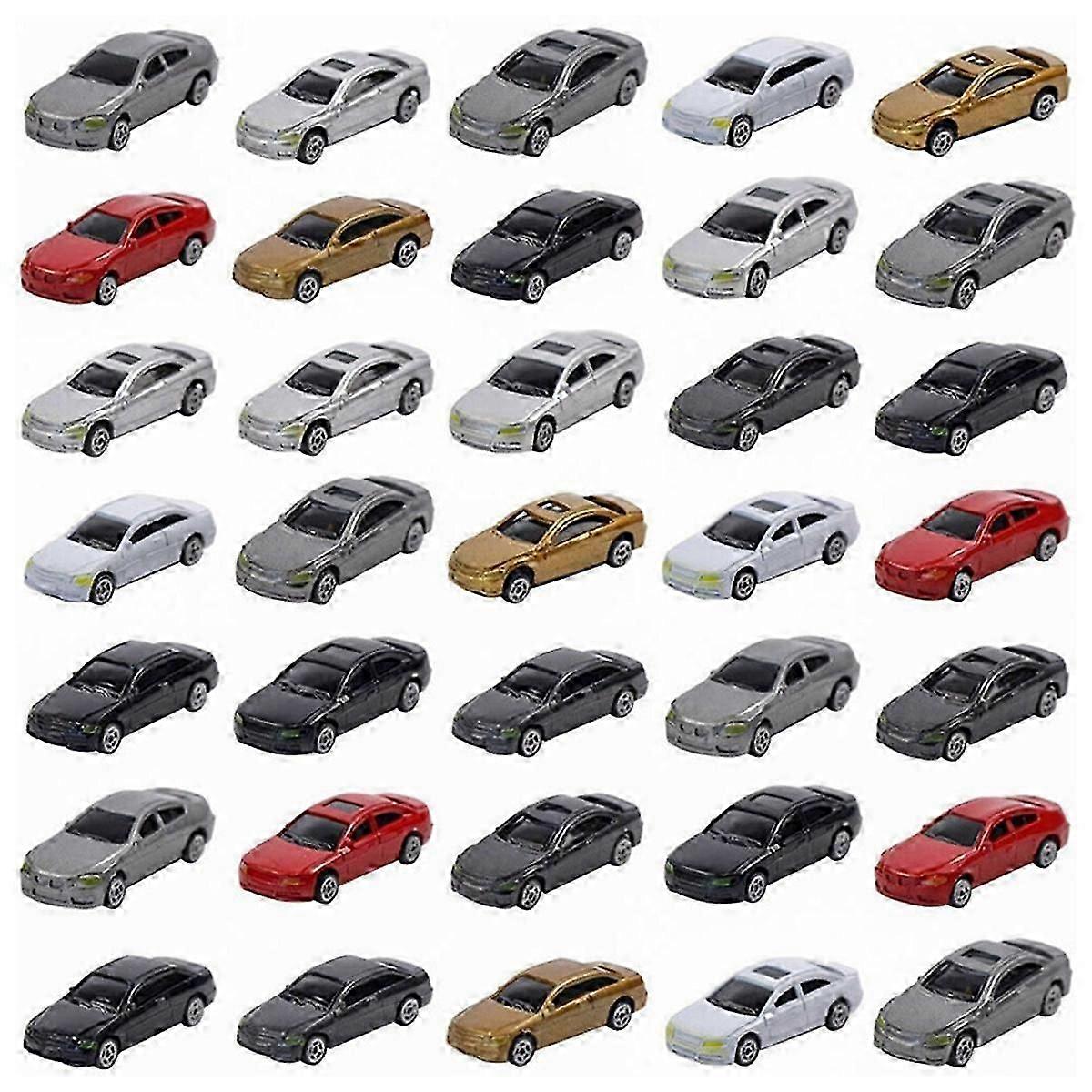 50Pcs 1:87 HO Scale Model Car Painted Car Models HO/TT Scale Railway Modeling Making Mat