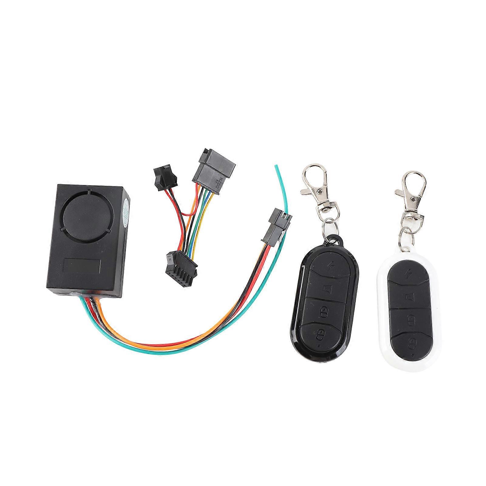 Electric Scooter Antitheft Alarm One Touch Start Remote Vehicle Search Vibration Burglar Alarm with 2 Remote Controls