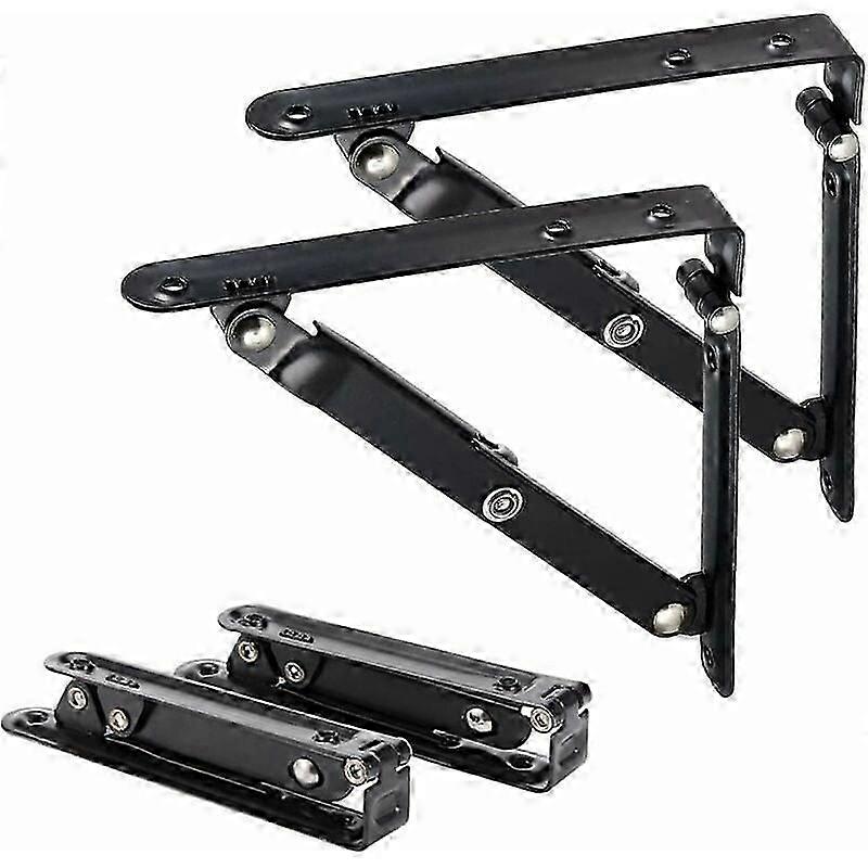 2 Pack 150mm Shelf Brackets, Folding Bracket Wall Mounted Folding Shelf Bracket 90 Degree Corner Brace Metal Folding Shelf Brackets (6 inch) zhuoxuan