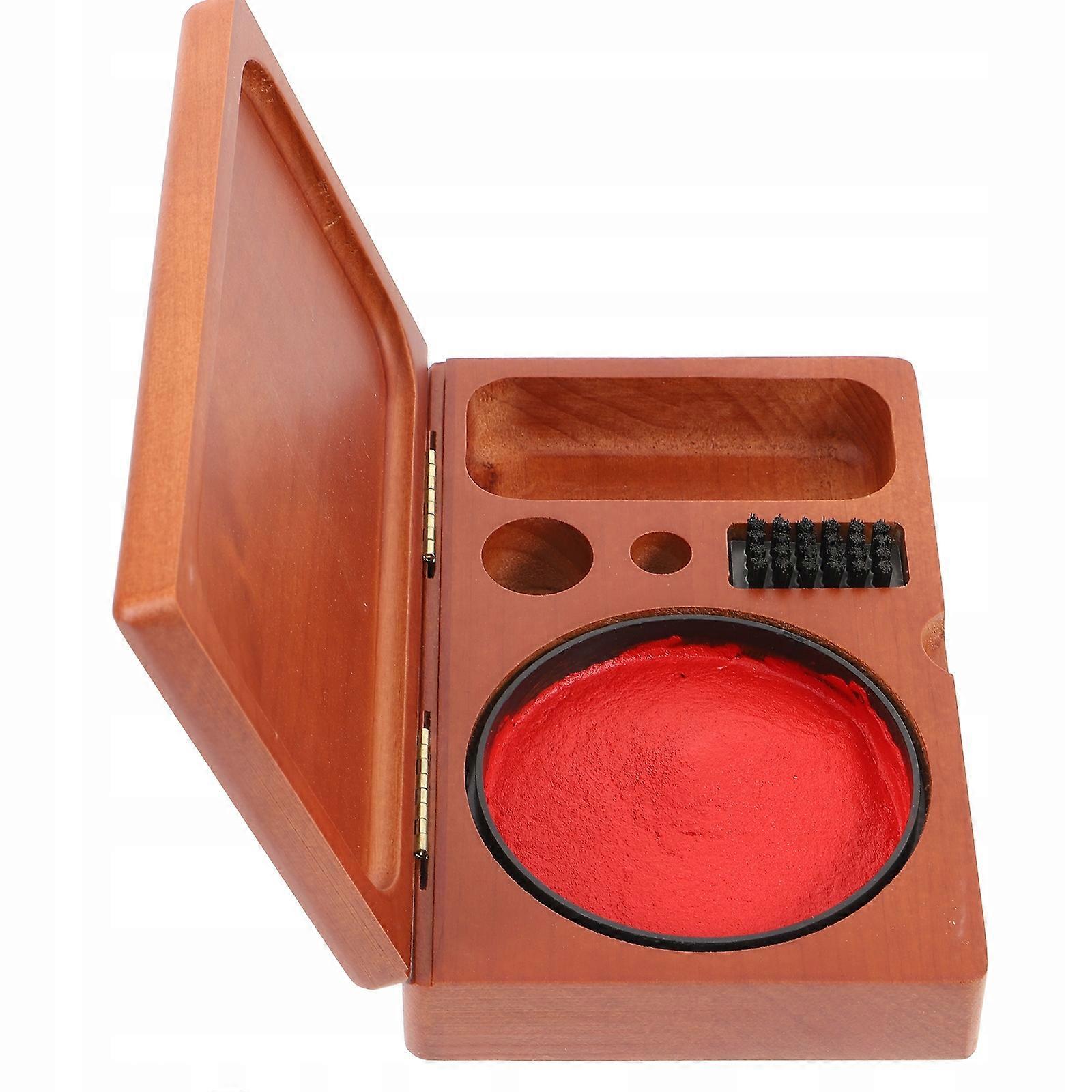 Wooden Seal Box Storage Boxes Stamper Holder