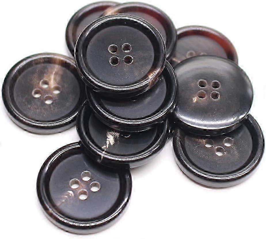 25mm Brown Horn Buttons for Blazers - 10pcs Buffalo Horn Buttons Bulk