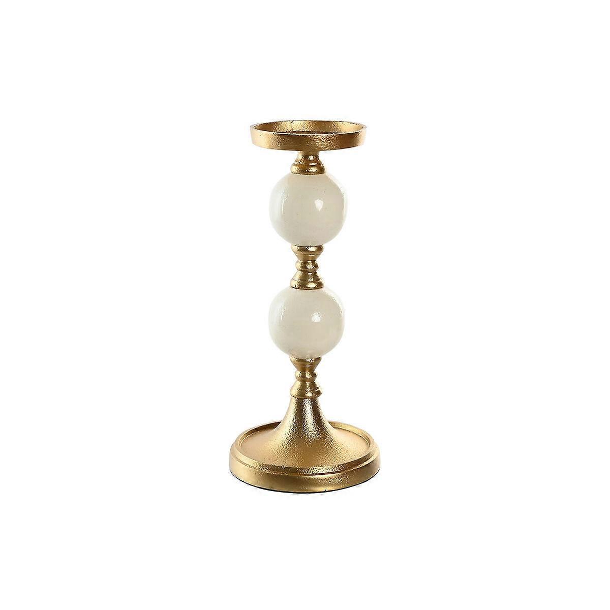 Candlesticks Home ESPRIT White Gold Aluminium Modern 15 x 15 x 33 cm