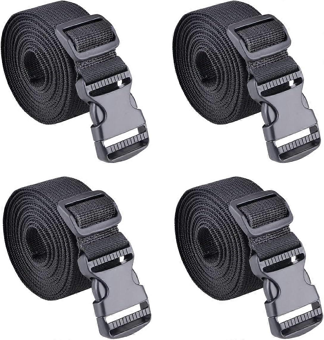 25mm Quick Release Buckle Strap Plastic Suitcase Strap for Luggage Tie Downs Moving Fixing (Black - 25mm, 1.5m)