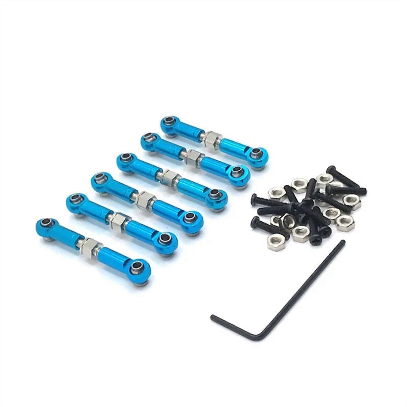 RC Car Upgrade Parts for WLtoys 184011 A949 A959 A969 A979 K929 1/18 Metal Front Rear Servo Link Tie Rods Blue