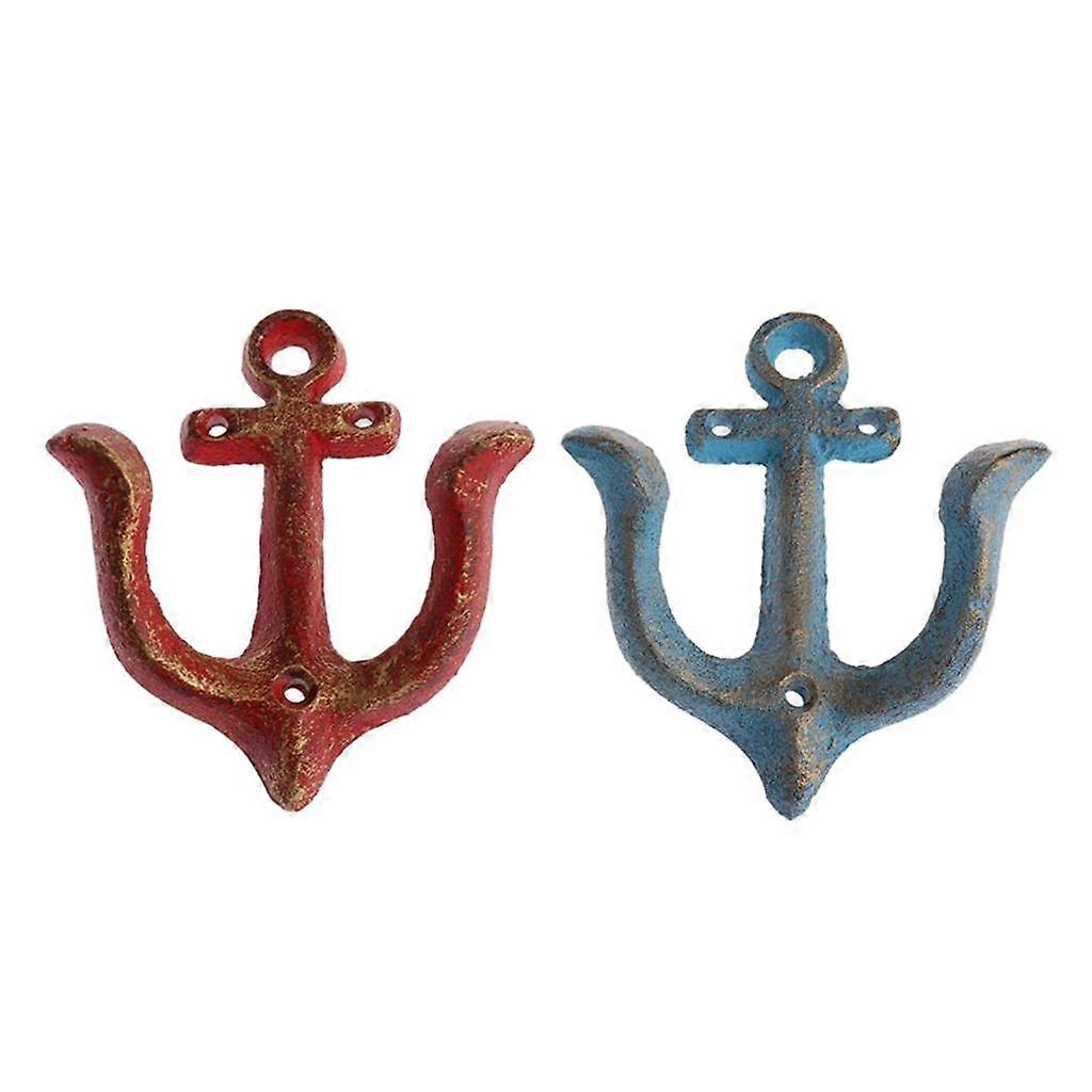 2 Pieces Metal Anchor Hook Wall Hanging Key Holder