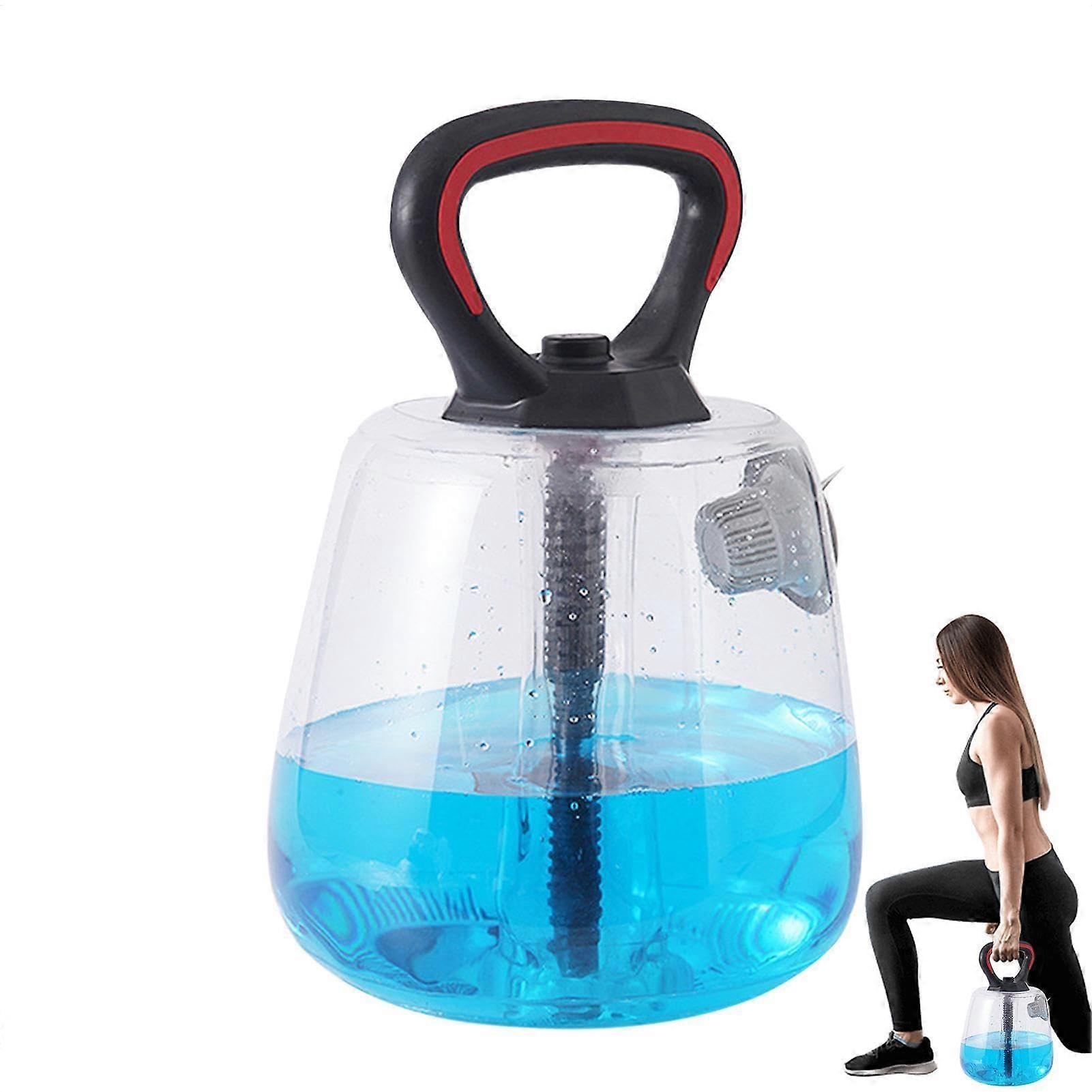 Water Filled Kettlebell Adjustable Up to 18 Pounds for Strength and Balance Training with Water Inlet and Durable Design