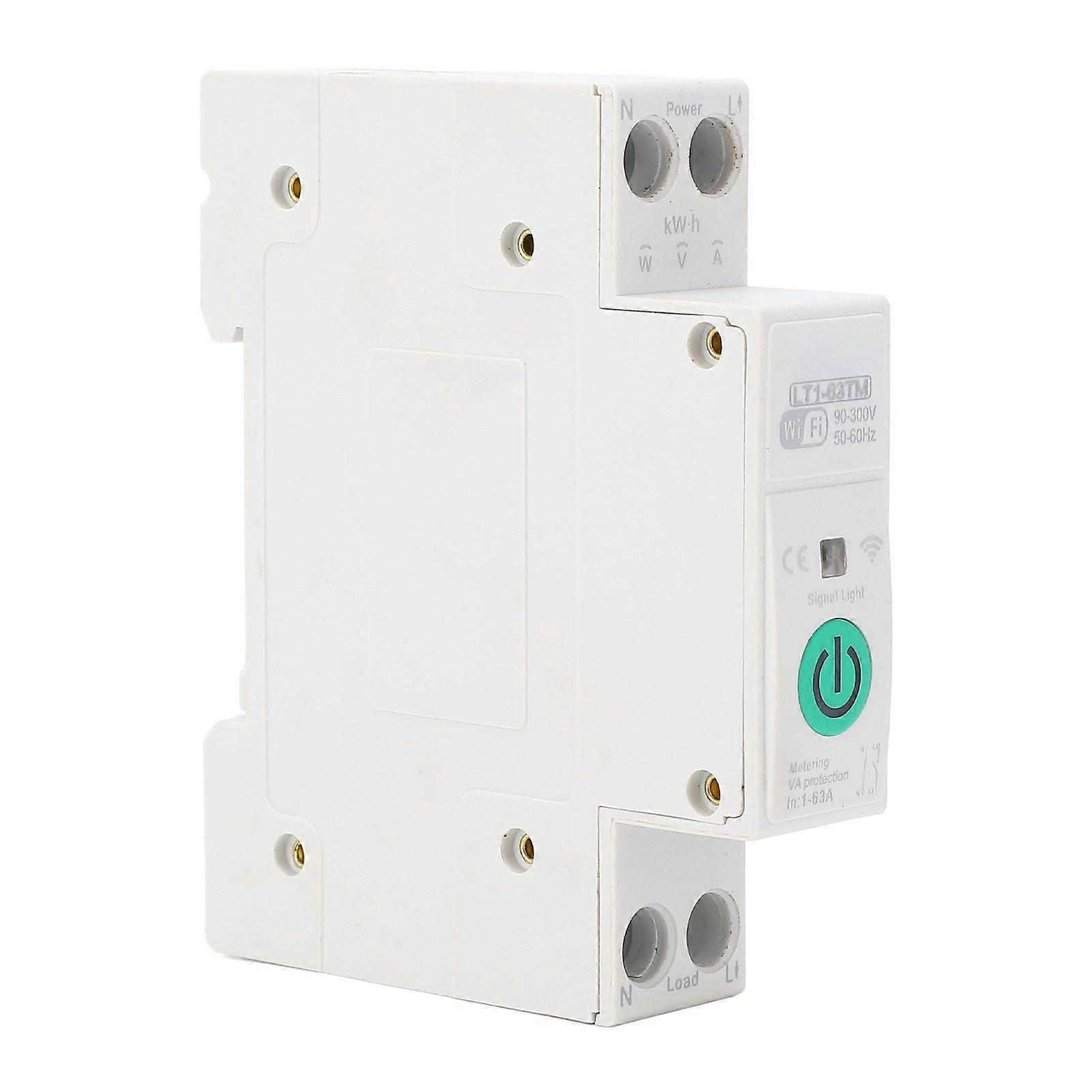 High quality  AC90V-300V 63A MCB Tuya WiFi Smart Circuit Breaker Electricity
