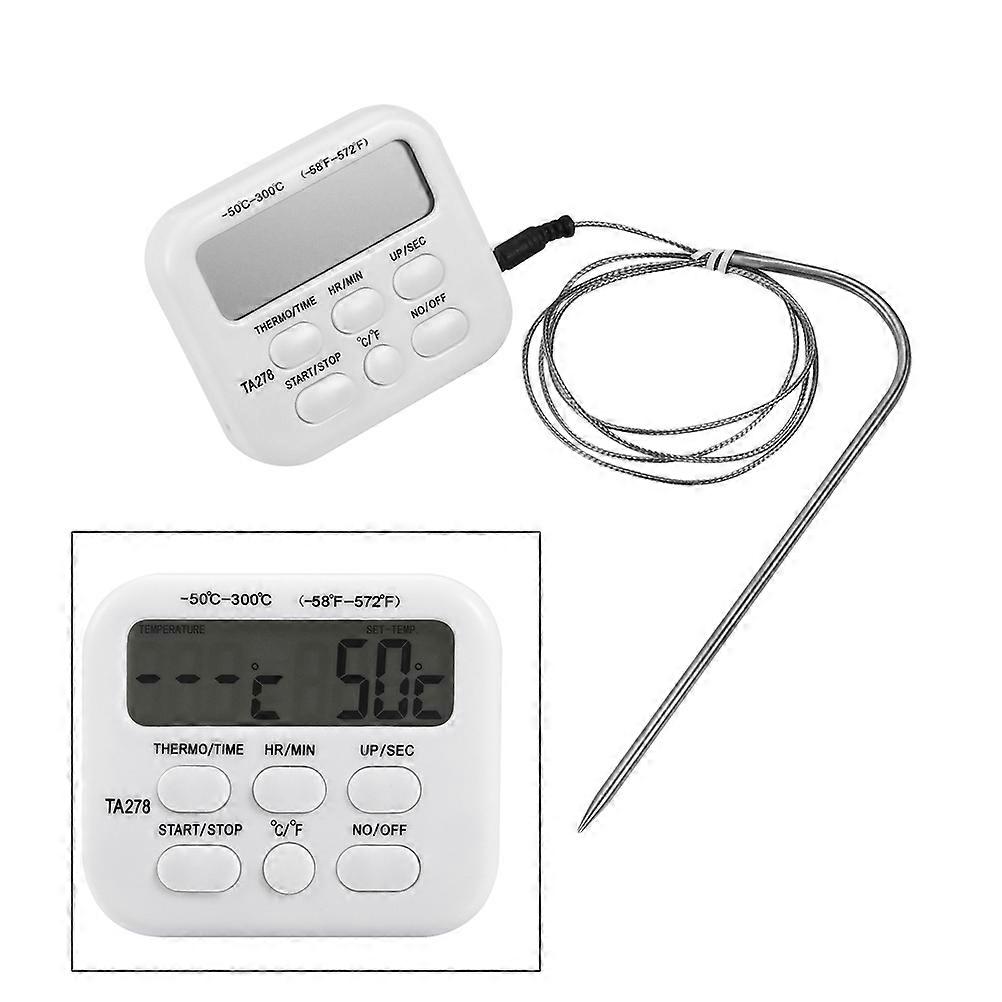 Stainless Probe Thermometer White with Target for Home Use