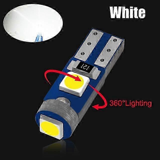 16pcs T5 3030 3SMD LED Car Dashboard Light Instrument Panel Wedge Gauge Reading Lamp for Certain Brands Motorcycle Indicator Auto Interior L