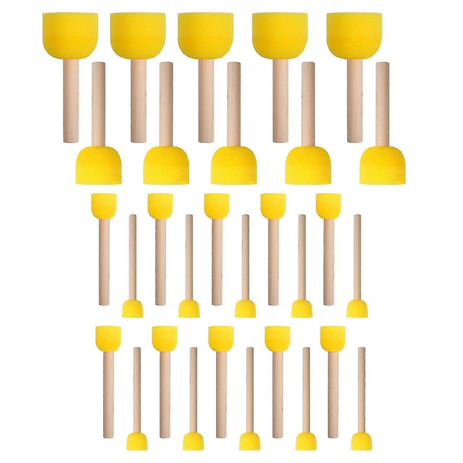 30x Round Sponge Brush Set for Painting and Doodles, Art Supplies for DIY Projects, Learning Tools for Artists and School Use