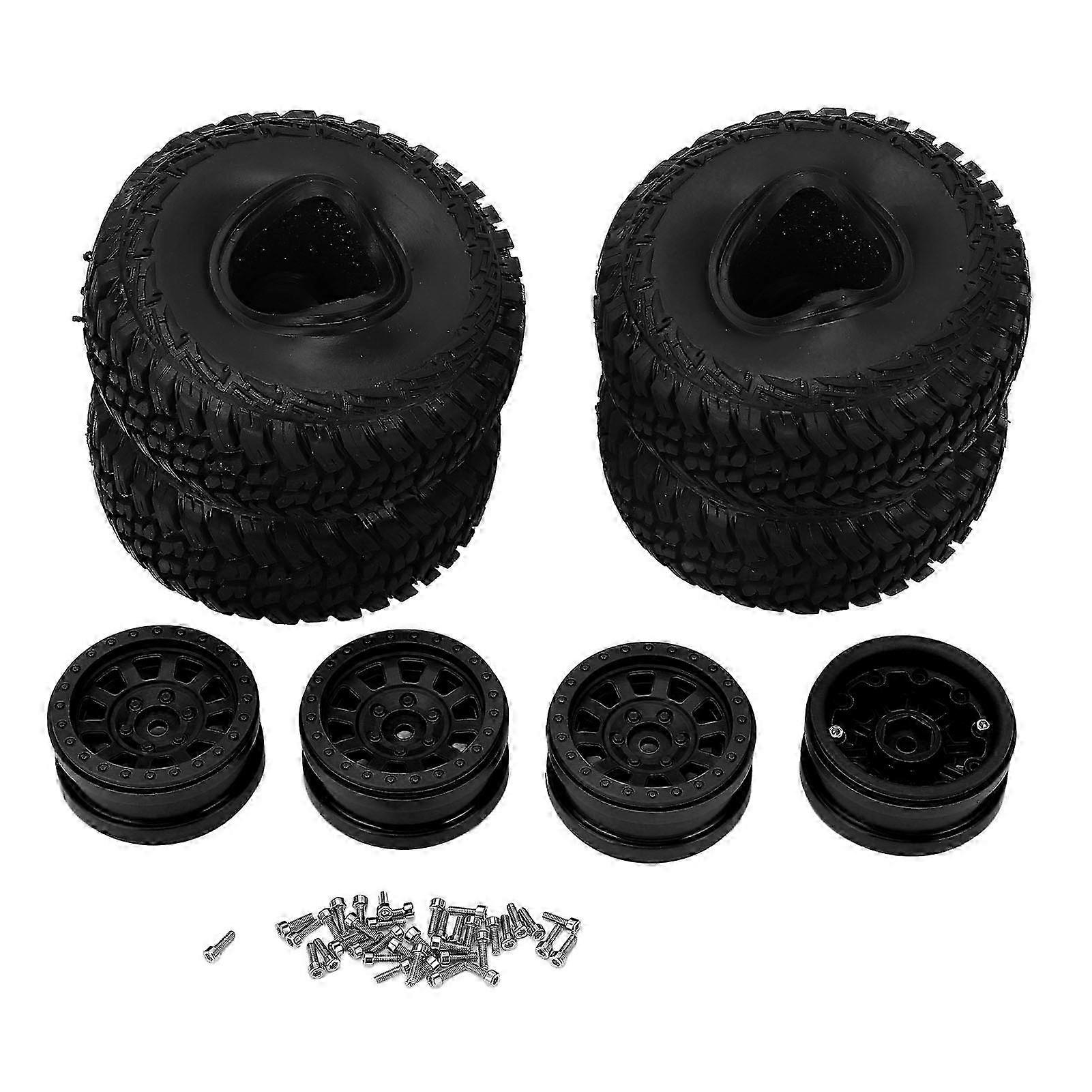 4PCS RC Car Rubber Tires Plastic Wheel Hubs High Performance Universal for 1/10 Remote Control Crawler 2025